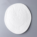 White Wood Pattern Ceramic Plate