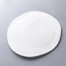 White Wood Pattern Ceramic Plate