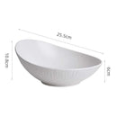 White and Black Soup Bowl, Frosted, Irregular, for Sashimi and Salad, 8.2–10 in