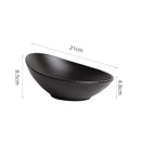 White and Black Soup Bowl, Frosted, Irregular, for Sashimi and Salad, 8.2–10 in
