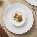 Modern White  Plate with Center Pedestal Design