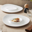 Modern White  Plate with Center Pedestal Design