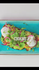 Ice Cracking Glaze Blue Ceramic Plates