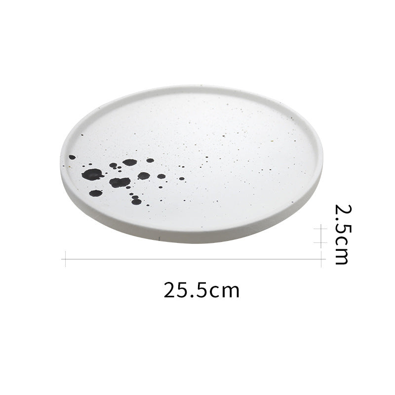 Ceramic Round Stained Dinner Plate