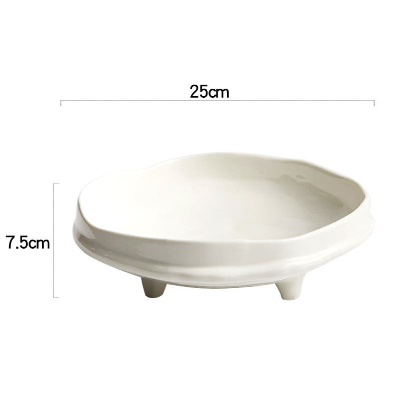 Ceramic Shaped Plate with Three Legs