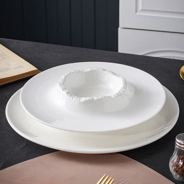 Creative White Ceramics Dinner Plates