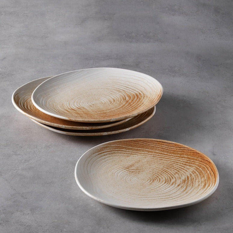Earthy Irregular Diner Plate Japanese Inspired