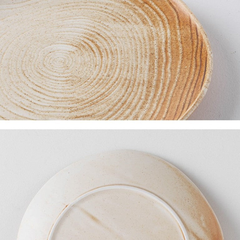 Earthy Irregular Diner Plate Japanese Inspired