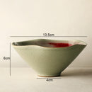 Ice Cracking Glaze Ceramics White and Red Plates