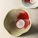 Ice Cracking Glaze Ceramics White and Red Plates