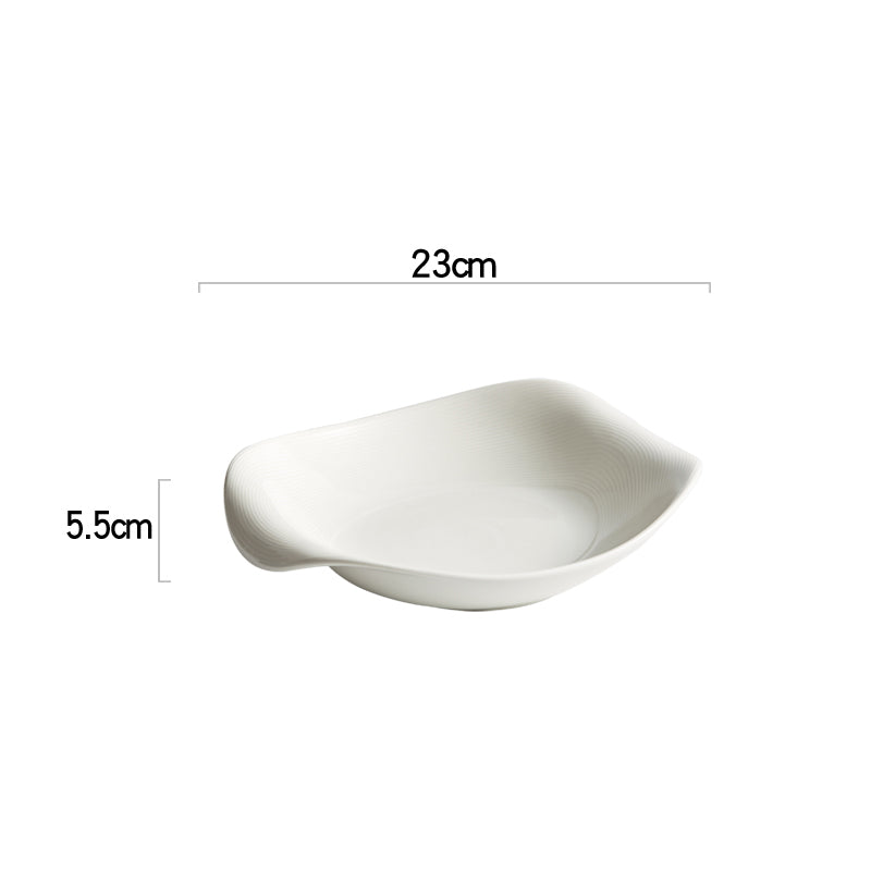 Irregular Shape White Ceramic Plate