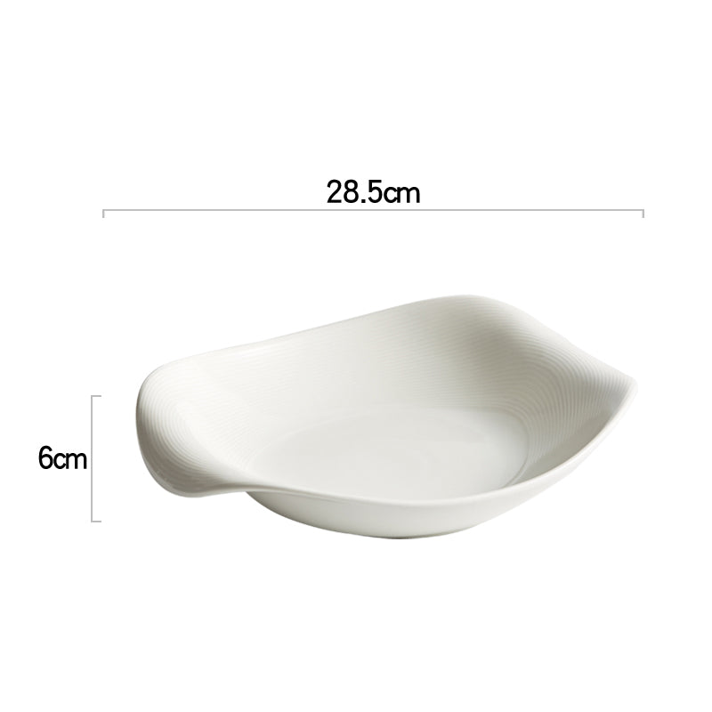 Irregular Shape White Ceramic Plate