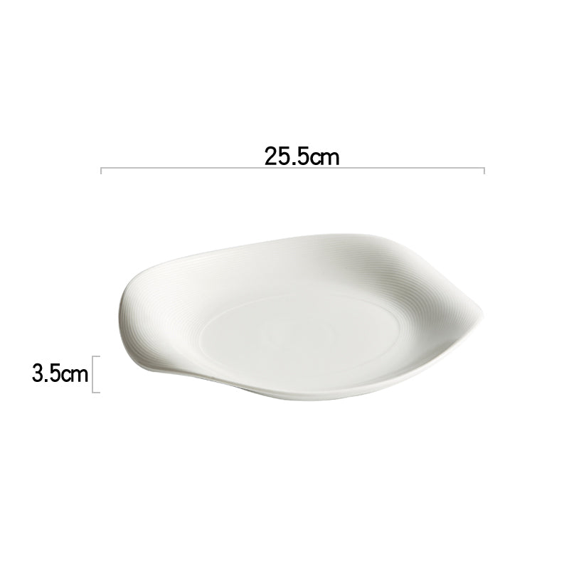 Irregular Shape White Ceramic Plate