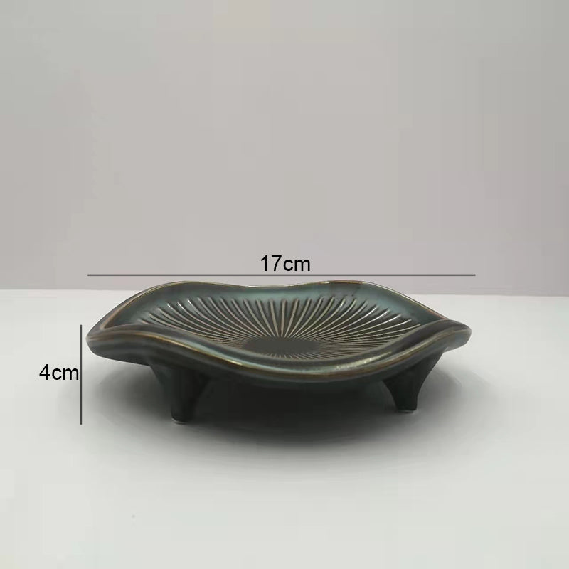 Irregular Striped Ceramic Plate