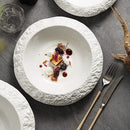 Irregular White Ceramic Dinner Plates