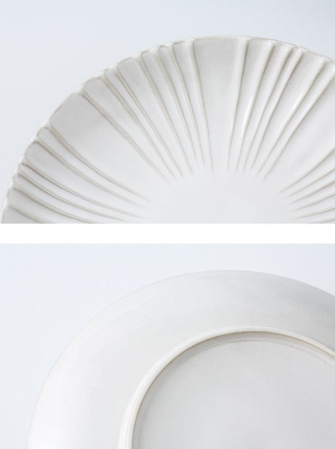 Minimalist Ceramic  Striped Relief Plates