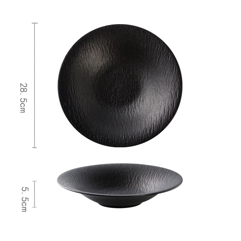 Minimalistic Ceramic Black White Plate