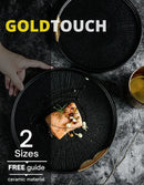 Black and Gold Plated Western Style Dinner Plate