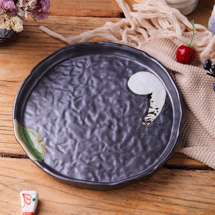 Raku Creative Ceramic Dark Blue Round Plate