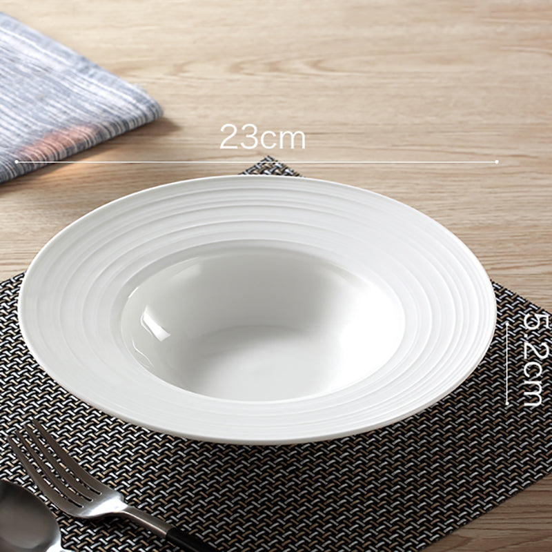 White Deep Rimmed Pasta Plate