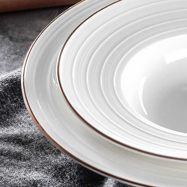 White Deep Rimmed Pasta Plate