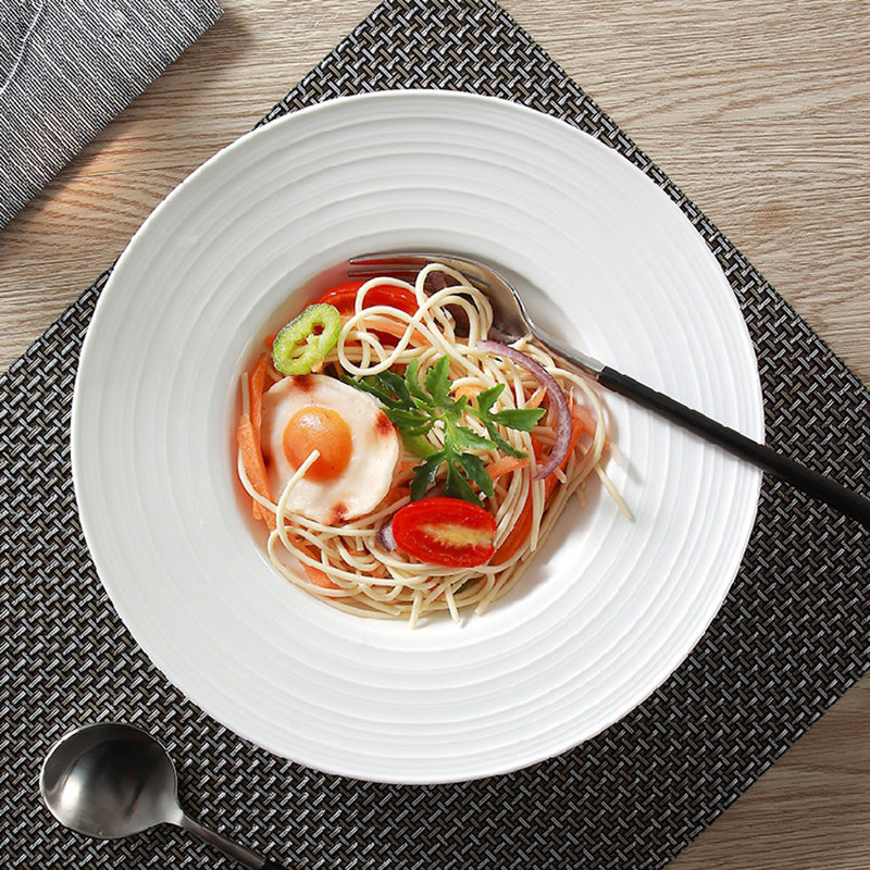 White Deep Rimmed Pasta Plate