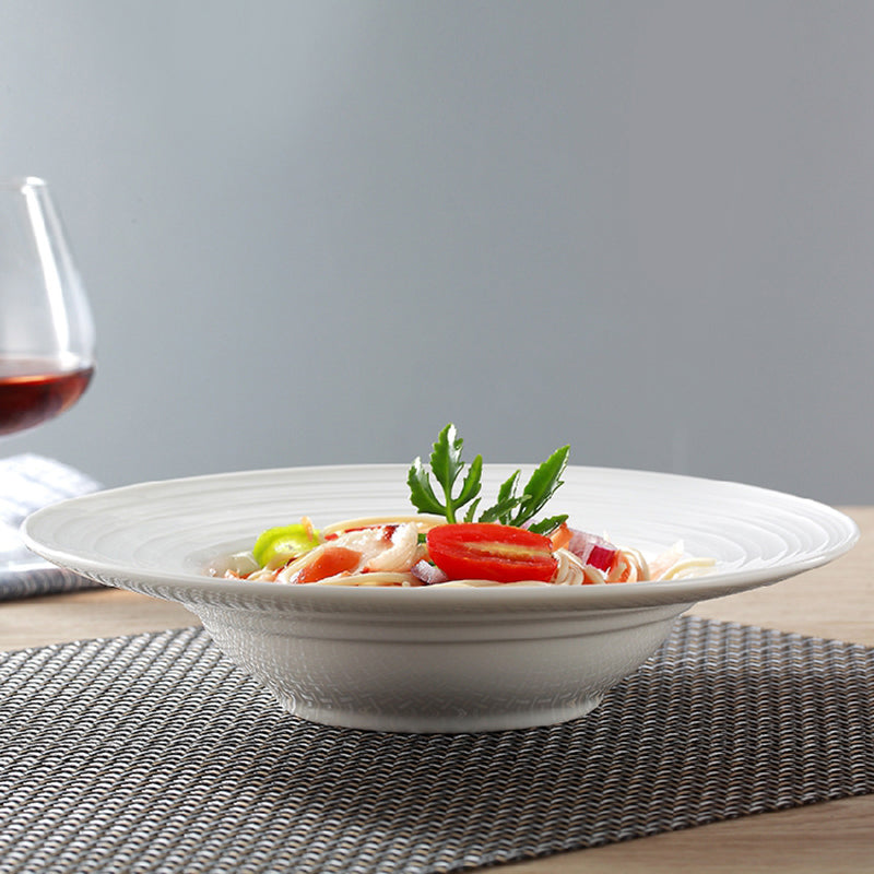 White Deep Rimmed Pasta Plate