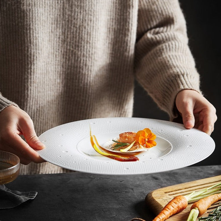 White Pearl Unique Dinner Plate