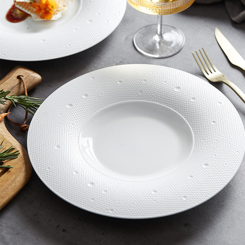 White Pearl Unique Dinner Plate