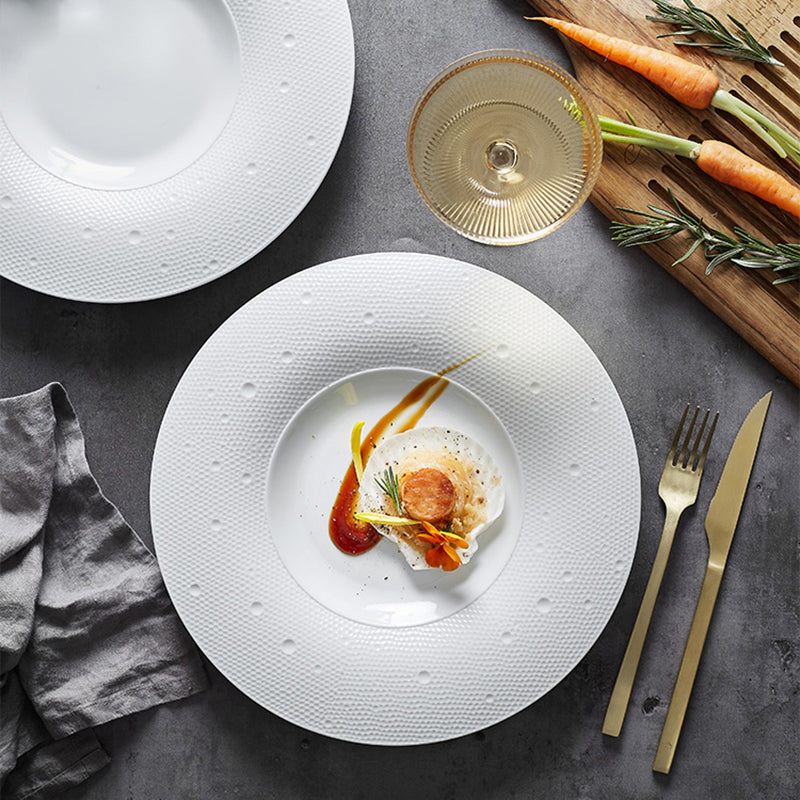 White Pearl Unique Dinner Plate