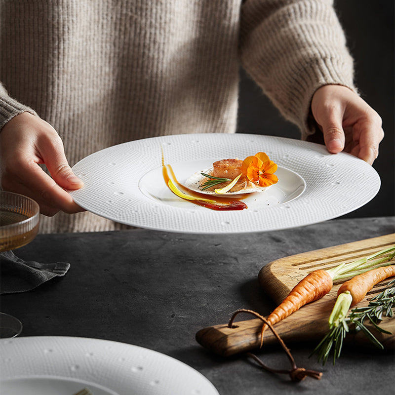 White Pearl Unique Dinner Plate