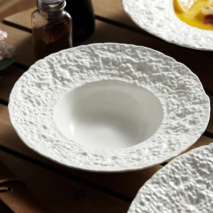 White Porcelain Pasta Salad Plate