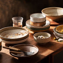 Retro Ceramic Shallow Plate For Dessert Salad Soup