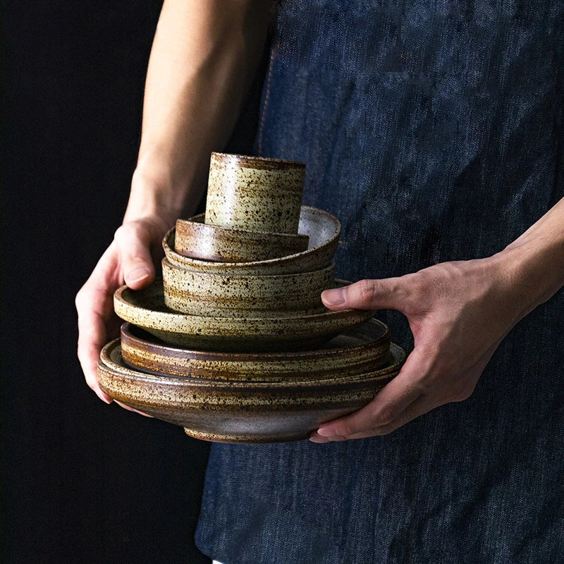 Handmade Round Steak Plates and Bowls