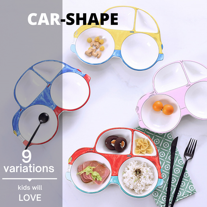 Cartoons Car Shaped Kids Ceramic Plates