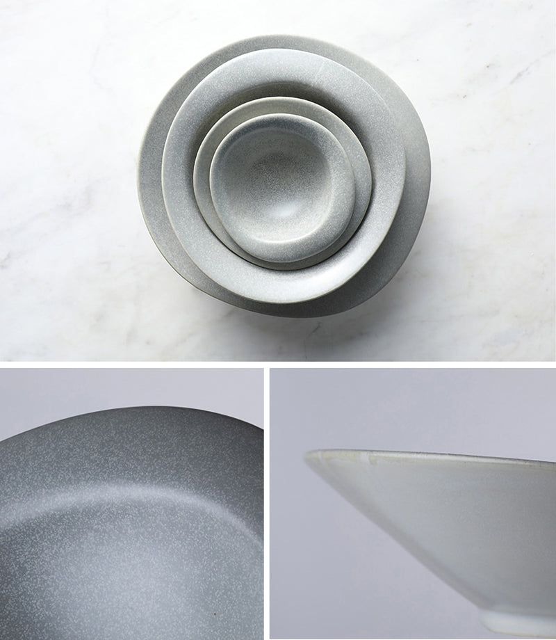 Stone Grey Irregular Shape Ceramic Plate
