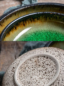 Ice Split Glaze Blue Ceramic Plates