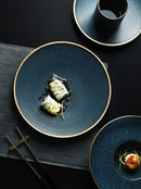 Gold Rim Pasta Plate Sauce Dish Cup Bowl Dinnerware