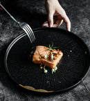 Black and Gold Plated Western Style Dinner Plate