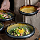 Ice Split Glaze Blue Ceramic Plates