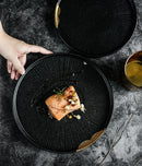 Black and Gold Plated Western Style Dinner Plate