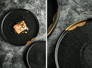 Black and Gold Plated Western Style Dinner Plate