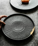 Black and Gold Plated Western Style Dinner Plate