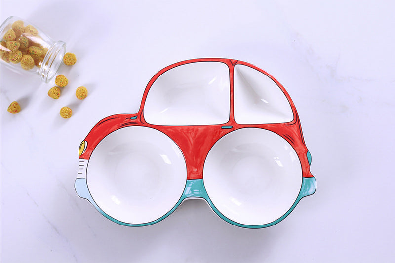 Cartoons Car Shaped Kids Ceramic Plates