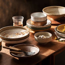 Retro Ceramic Shallow Plate For Dessert Salad Soup