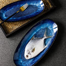 Japanese Style Sushi Oval Plate Top Restaurant Michelin