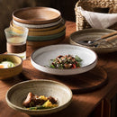 Retro Ceramic Shallow Plate For Dessert Salad Soup