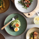 Retro Ceramic Shallow Plate For Dessert Salad Soup