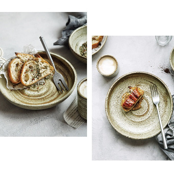 Handmade Round Steak Plates and Bowls