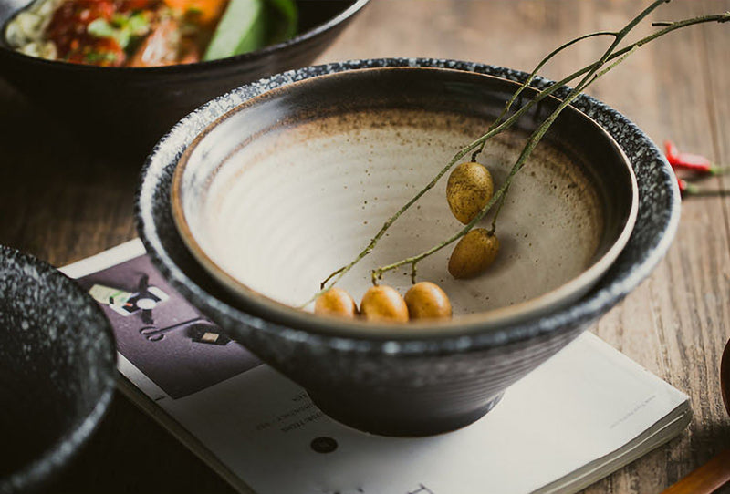 Japanese Style Pigmented Ceramic Bowl